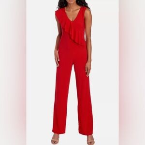 🦋Bebe Red Ruffle Jumpsuit ❤️